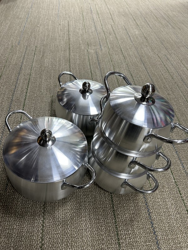 طقم قدور ألمنيوم كروي 5 قطع