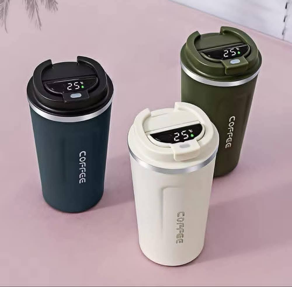 كوب حراري ذكي مع شاشة حرارة